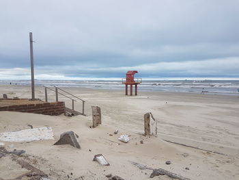 Scenic view of beach against sky