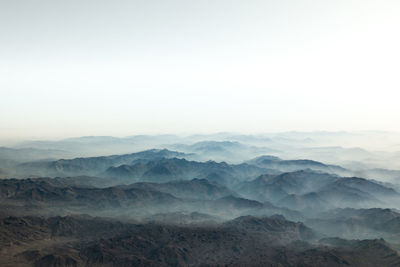 Scenic view of mountains against clear sky