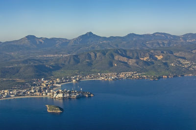 Aerial view of city at waterfront