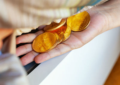 Close-up of woman holding ice cream