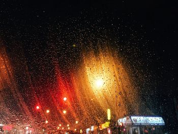 View of illuminated lights at night