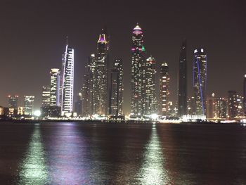 Illuminated city at night