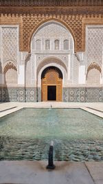 Ben youssef  madrasa - the main section.   marrakesh- morocco 