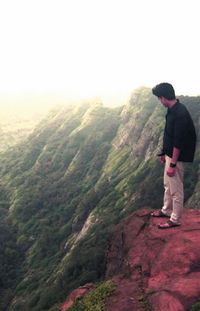 Man hiking on mountain