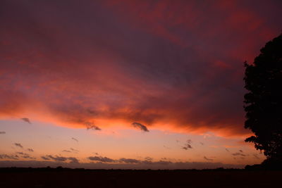 Scenic view of dramatic sky during sunset