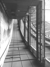 View of empty railroad station platform