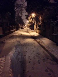 Street in winter at night