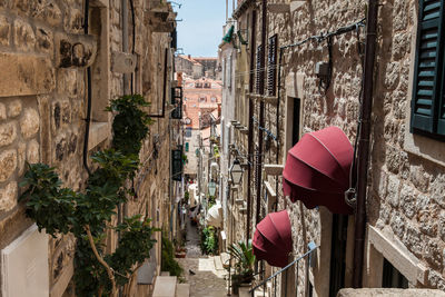 The beautiful steep alleys at the walled old town of dubrovnik