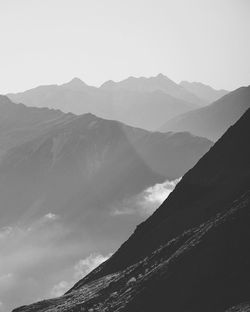 Mountain range against clear sky