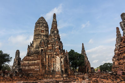 Old temple building against sky