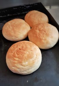 High angle view of bread on table