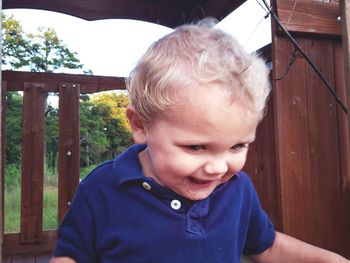 Portrait of cute boy smiling