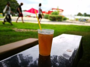 Close-up of drink on table