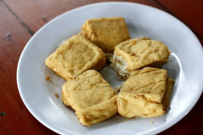 Close-up of fried food in plate