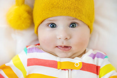 Close-up of cute girl at home