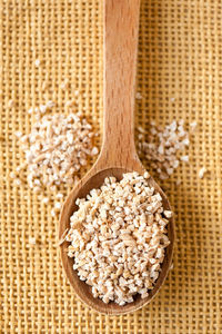 Close-up of wheat on wood