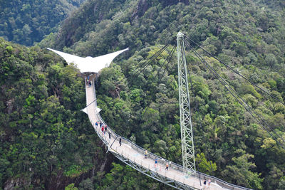 Langkawi sky bridge is a curved pedestrian cable-stayed, suspension bridge offering scenic walks