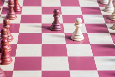 Close-up of chess pieces
