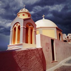 Low angle view of building against sky