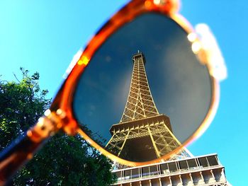 Low angle view of eiffel tower