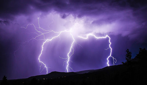 Low angle view of lightning in sky