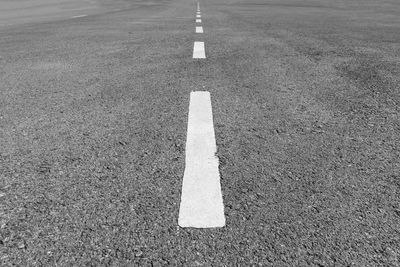 High angle view of markings on road