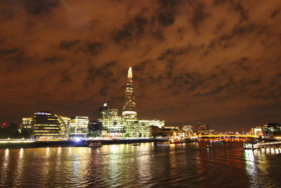 Illuminated city at night