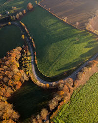 High angle view of agricultural field