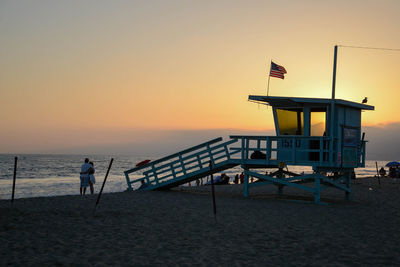 Sunset, santa monica beach california