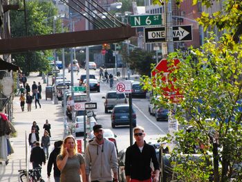 People walking in city