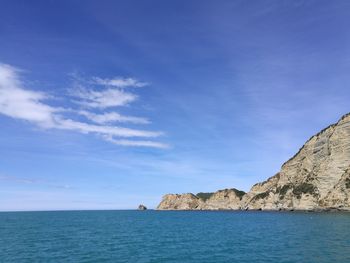 Scenic view of sea and blue sky