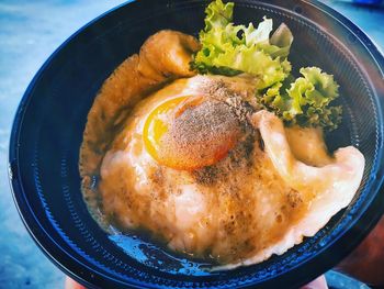High angle view of meal served in plate