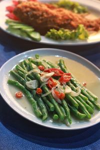 Close-up of food in plate on table