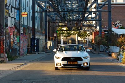 Cars on road in city