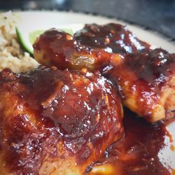 Close-up of food on barbecue grill