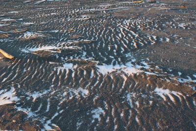 High angle view of winter sea