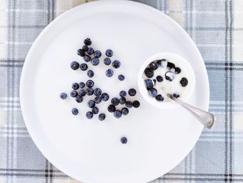 Directly above shot of food in plate on table