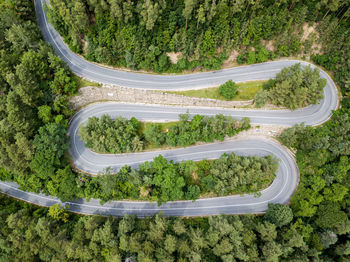 High angle view of road