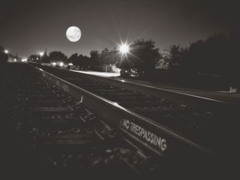 Illuminated street lights at night