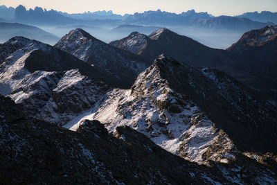 Scenic view of snowcapped mountains