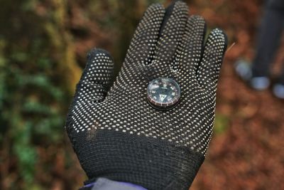 Close-up of hand holding umbrella