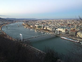 High angle view of bridge over river