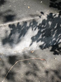 High angle view of shadow on sand