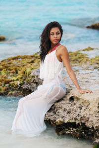 Young woman on beach