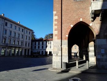 View of buildings against clear sky