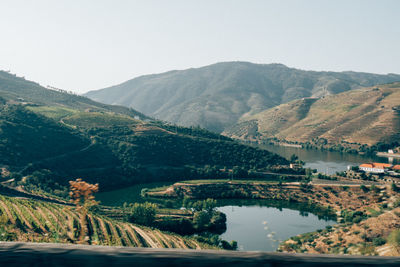 Scenic view of mountains against clear sky