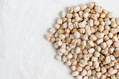 High angle view of roasted coffee beans on table