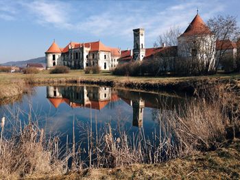 Reflection of buildings in water