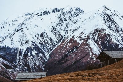 View of snow covered mountain against sky