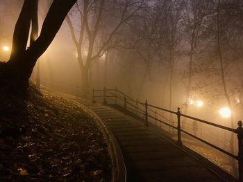 View of footpath at sunset